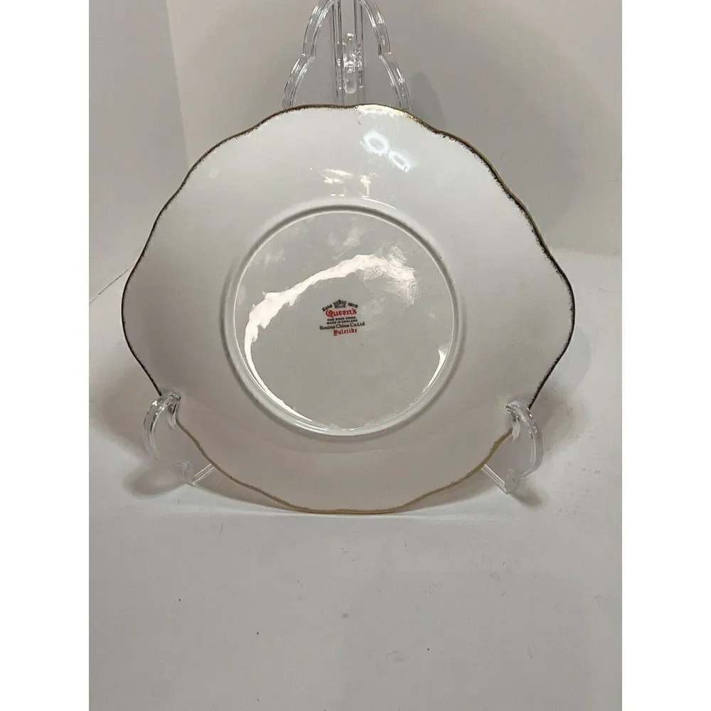 Rosina Queen Yuletide Sweets‎ Plate Cake Platter Signed Vintage Holly Berries